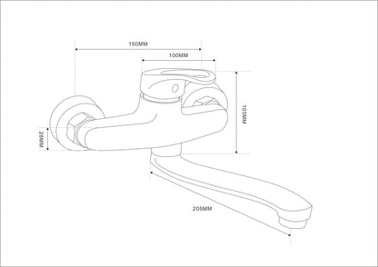 basin wall 20cm spout